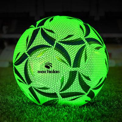 China Glow in the Dark Free of Shipping 2021 New Glow in the Dark Football Soccer Ball Custom Machine Stitched PU Football Practice Ball Size 4 5 for sale