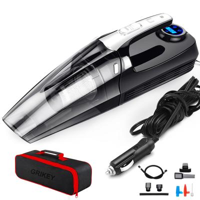 China Multi-Funtion Handheld Vacuum Car Vacuum Cleaner with Wet and Dry Tire Pressure Measurement and Car Inflator 120W Powerful Suction for sale