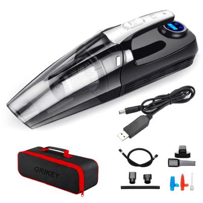 China Multi-Funtion Radio Vacuums Car Handheld Vacuum Cleaner with Wet and Dry Tire Pressure Gauge and Car Inflator 120W Powerful Suction for sale