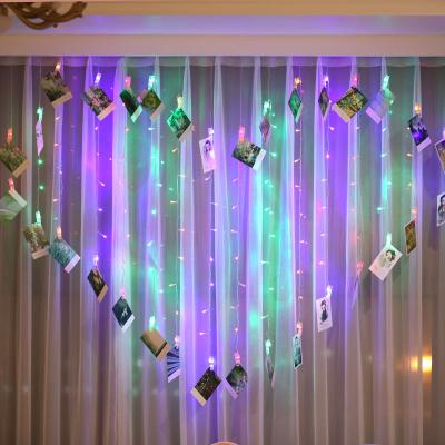 China Indoor Decor USB Operated Heart 2020 New Arrival Shape Curtain Light With Butterfly Heart Photo Clip Ornament For Indoor Decor USB Operated for sale