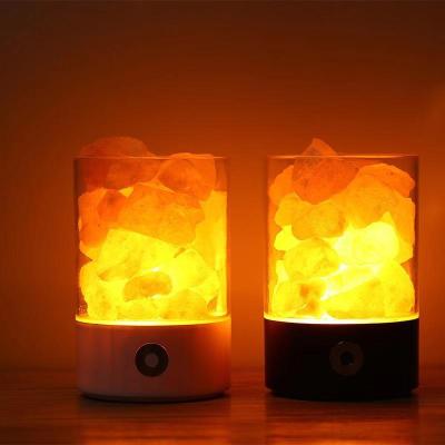 China Creative Himalayan Air Purification Bedroom Decoration Crystal Salt Stone Negative Ion Touch Sensor Bedroom Night Light for sale