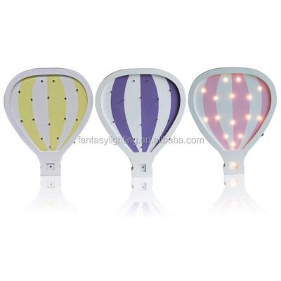 China New Design Indoor and Outdoor Decoration LED Hot Air Balloon Shaped Wooden Home Interior Decor MDF Baby Night Light for sale