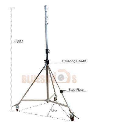 China Heavy Duty Video Camera Photo Studio Crank Raising Aluminum Light Stand for sale