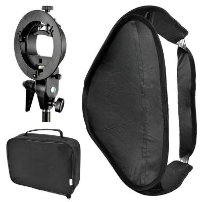 China Silver Reflective Material Photography Foldable Softbox Kit With S Type Snap Bracket Bowens Mount Holder For Camera Flash Speedlight for sale