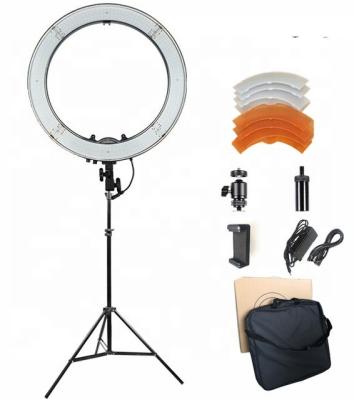 China Photography 18inch Dimmable Bi-color LED Circle Ring Light with Tripod Stand RL-18B for sale