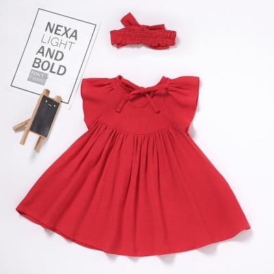 China 2021 Summer Washable Babies A Line Solid Color Baby Romper Pet Cotton Soft Triangle Romper Cute Flanged Line for sale