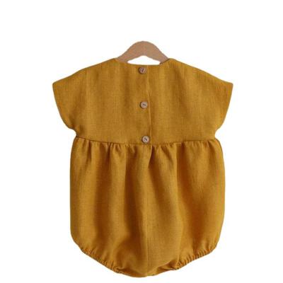 China Substantial Eco-friendly Washable Breathable Toddler Clothes Girls Fashionable Plain Breathable Cotton Neutral Organic Baby Rompers for sale