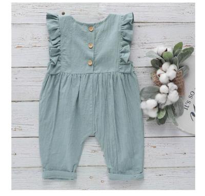 China New Toddler Baby Girls Newborn Baby Girl Clothes Cotton Linen Cotton Breathable Fashionable Washable Eco-Friendly Rompers Substantial for sale