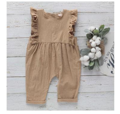 China Substantial Eco-friendly Washable Breathable Organic Baby Clothes Lovely Toddler Girls Sleeveless Soft Cotton Baby Romper For Summer for sale