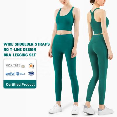 China ACTIVE STRETCH Summer Custom Women's Breathable Yoga Wear Eco Friendly Recycled Four Way Stretch Sportswear Sets for sale