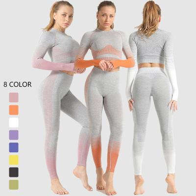 China ACTIVE Hot Sale Super Soft 2 Piece Ladies Butt Lift Yoga Seamless STRETCH Set Sport Wear Clothes For Gym Workout for sale