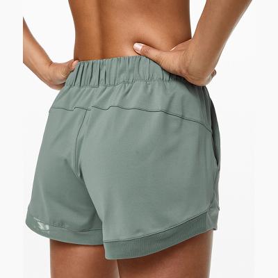 China Antibacterial Women's High Waist 5inches Gym Training Pockets Quick Dry Side Workout Running Shorts for sale