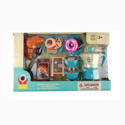 China Mini Plastic Kit Children Afternoon Tea Simulation Kitchen Cafe Set Toy for sale