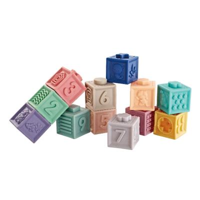 China Construction Toy Infant Stacking Toy Glue Blocks Children Squeeze Soft Building Blocks for sale