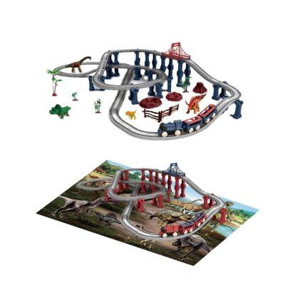 China Large Slot Toy 114PCS Dinosaur Playmat For Kids Car Track Toy for sale