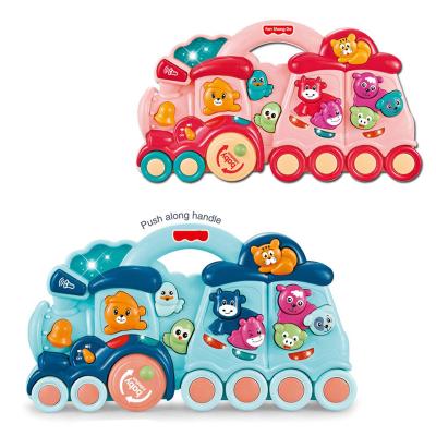 China Battery Operated Toy Baby Animal ABS Multifunctional Cartoon Train Musical Toy for sale