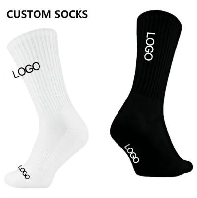 China Mocking Free QUICK DRY Up Jacquard Knitted Logo Fashion Athletic Crew Socks Custom Made Cotton Unisex for sale