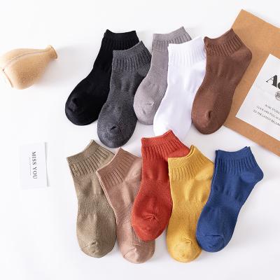 China Antibacterial Colorful Candy Socks Plain High Elastic Ankle Candy Socks White Socks For Women for sale