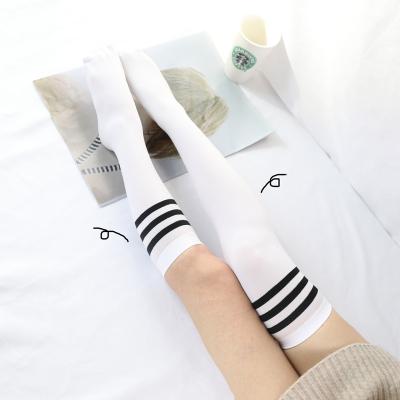 China QUICK DRY Good Quality Custom Made Cotton Knee High Stripe Socks Girls Knee High Socks for sale