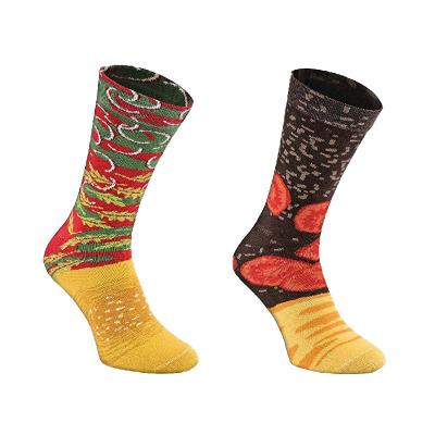 China Fashion Brand QUICK DRY Socks For Girls Hamburger Funny Fashion Cartoon Simulation Medium Tube Socks for sale