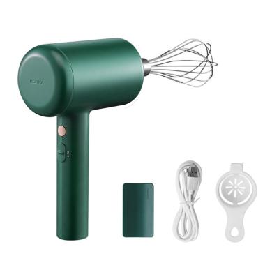 China Portable Mini Egg Foam Egg Mixer With 2021 Popular Retro Design 30W Green Cordless Egg Mixer for sale