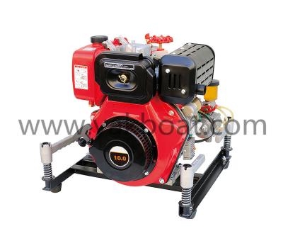 China Long Life 10HP Single Stage Pump 1 Cylinder Diesel Engine Portable Fire Fighting Pump for sale