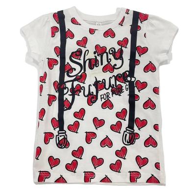 China Anti-Shrink 2023 New Baby Cartoon Cotton Children's T-shirt Bottoming Shirt Girls heart-shaped cute tshirts baby for sale