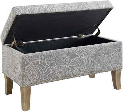 China Modern Stone Storage Stephanie Ottoman Modern Round Velvet Embellished Storage Ottoman for sale