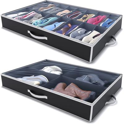 China Sustainable Wholesale Home Based Large Capacity Foldable Shoe Storage Bag With Handle for sale