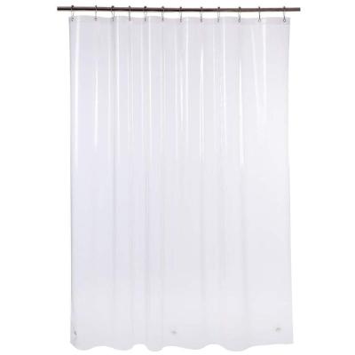 China Sustainable Hookless Fabric Clear PVC Bathroom Shower Bath Curtain Liner Set With Matching Window Curtain for sale