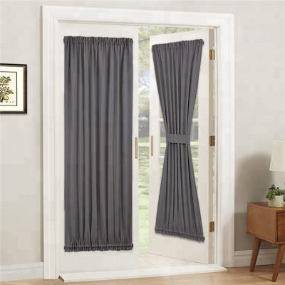 China Blackout Gray Blackout French Rod Pocket Decorative Door Curtain for sale