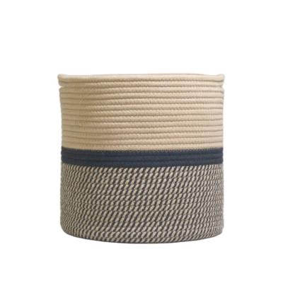 China Well Known Viable For Its Good Basket Woven Cotton Rope Nursery Baskets Decorative Laundry Organizer With Handle Weave Basket for sale