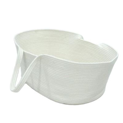 China Large Rope Yarn Sustainable Storage Basket Handmade Cotton Rope Baby Change Basket for sale