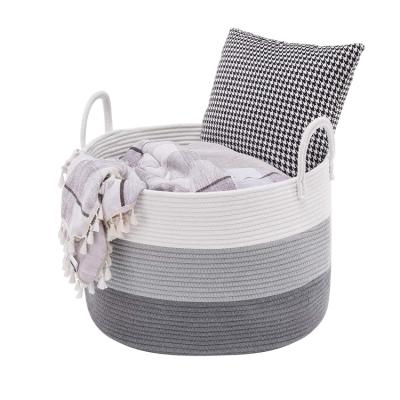 China Catalpa Yao 72L Viable Extra Large Woven Rope Laundry Hamper Basket, Toy Basket Decorative Cover For Living Room for sale