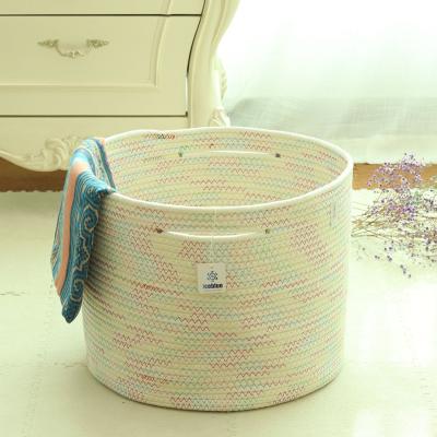 China Amazon Hot Selling Sustainable Cotton Rope Home Storage Basket With Good Quality And American Storage Organization Customized for sale