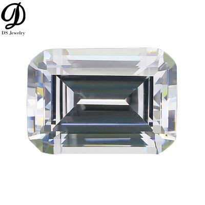 China Finest Fire Grade 5A Emerald Cut White Zirconia Stone Color Set or Loose Diamonds for sale