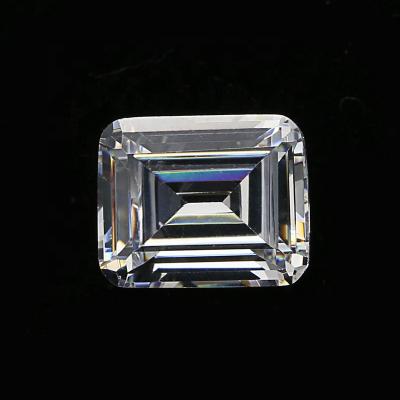 China 6x8mm Color Change Color Octagon Emerald Cut Synthetic Loose Cubic White Zirconia For Rings Jewelry for sale