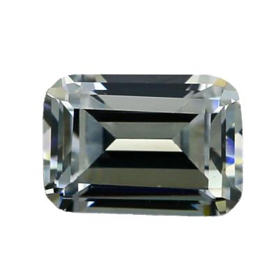 China High Quality White Color Change Emerald Cut Free Fire Diamond 5A Zirconia Stones Price for sale