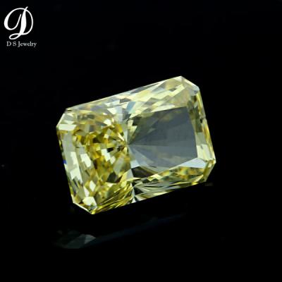 China New Product AAAAA Brilliant Radiant Cubic Zirconia Cut CZ Yellow Color Game Or Gem for sale