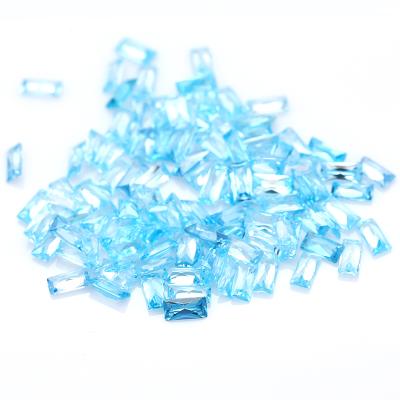 China Good quality small size blue green gemstone buyers wholesale rectangle 3*6mm gems set or color fire for jewelry making for sale