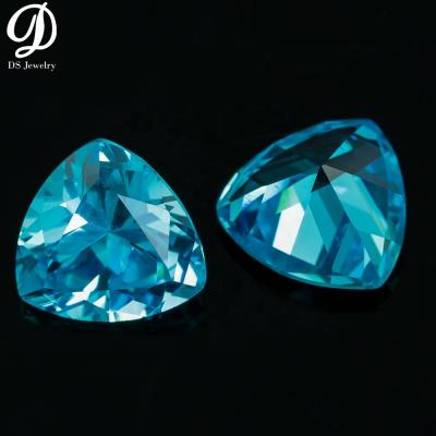 China Blue Trillion Zircon Aqu Semi Precious Gemstone Set Or Fire Color Loose Cut Gemstones for sale