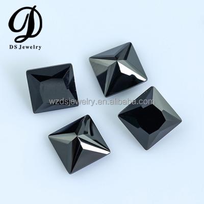 China Wuzhou DS Jewelry Square Shape Zircon Black Fashion Color Set Or Gemstone Of Fire for sale