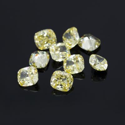 China Synthetic Yellow Color Change Square Shape Price Per Carat CZ Gems for sale