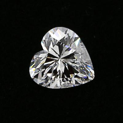 China High Temperature Resistance Gemstones 8x8mm Loose Heart Shape White Zircon Stone for sale