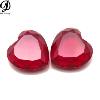 China Red Color Change Ruby5# Special Cut Heart Shaped Synthetic Ruby for sale