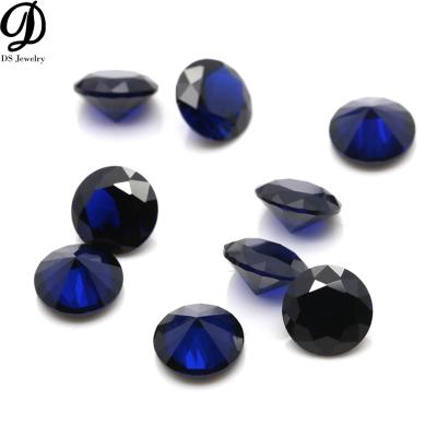 China Game Or Fire Lab Gemstone Round Shape Synthetic Spinel 113#blue Color for sale