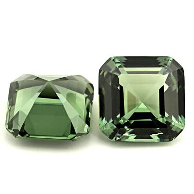 China Color Change 149# Square Asscher Cutting Synthetic Tourmaline Spinel Green for sale