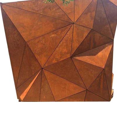 China Rusty Outdoor Decorative Corten Steel Garden Deocration Screen for sale