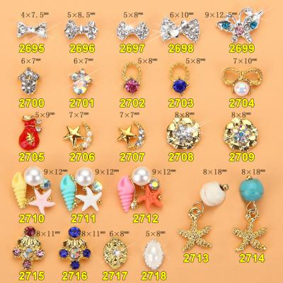 China Hot NEW Wholesale Alloy Jewelry 3D Nail Art Jewelry Nail rhinestones Sticker Supplier Number ML2695-2718 for sale