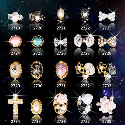 China Hot NEW Wholesale Alloy Jewelry 3D Nail Art Jewelry Nail rhinestones Sticker Supplier Number ML2719-2738 for sale